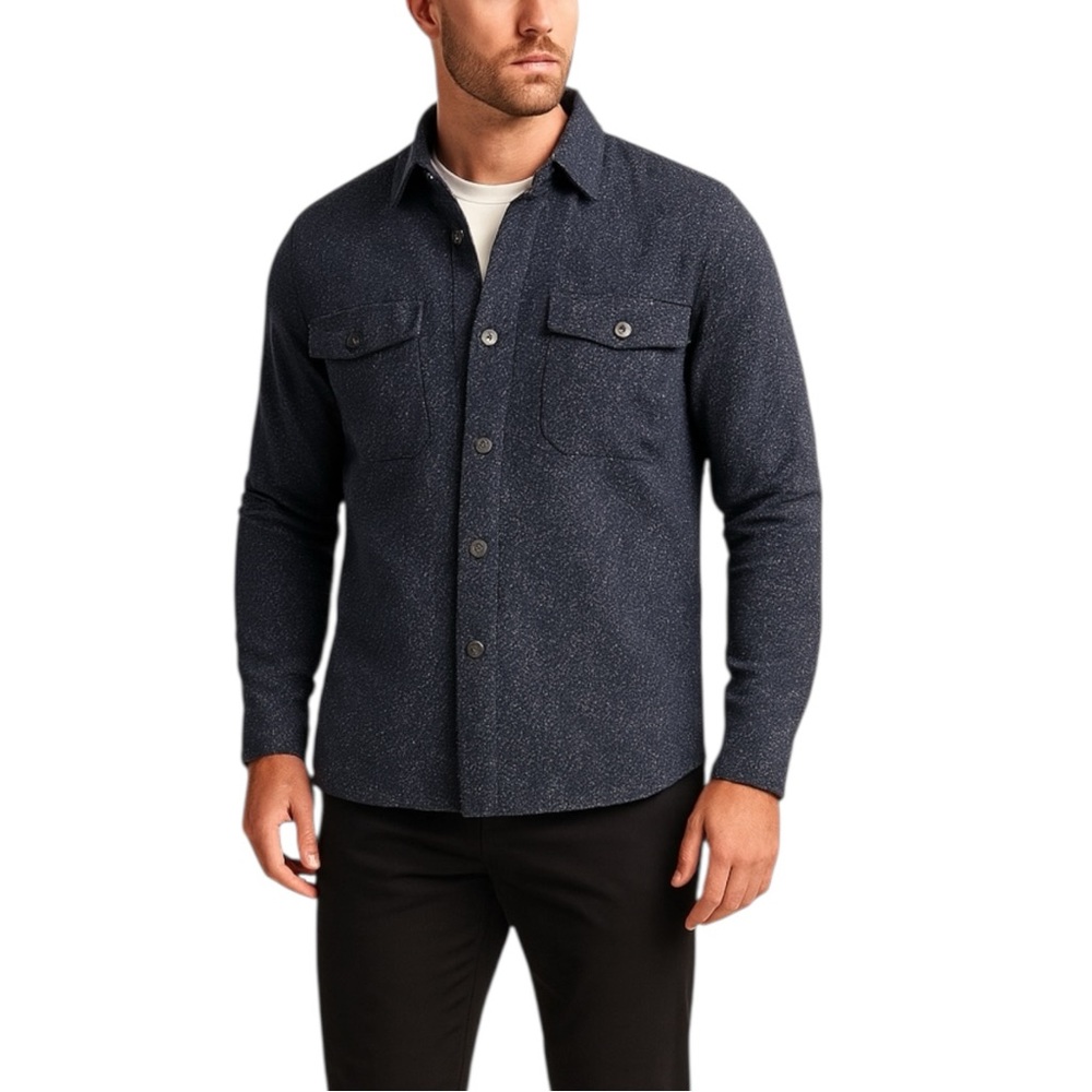 Freedom Foundry Navy Heather Chamois Flannel Shirt Button Up‎ Men’s M